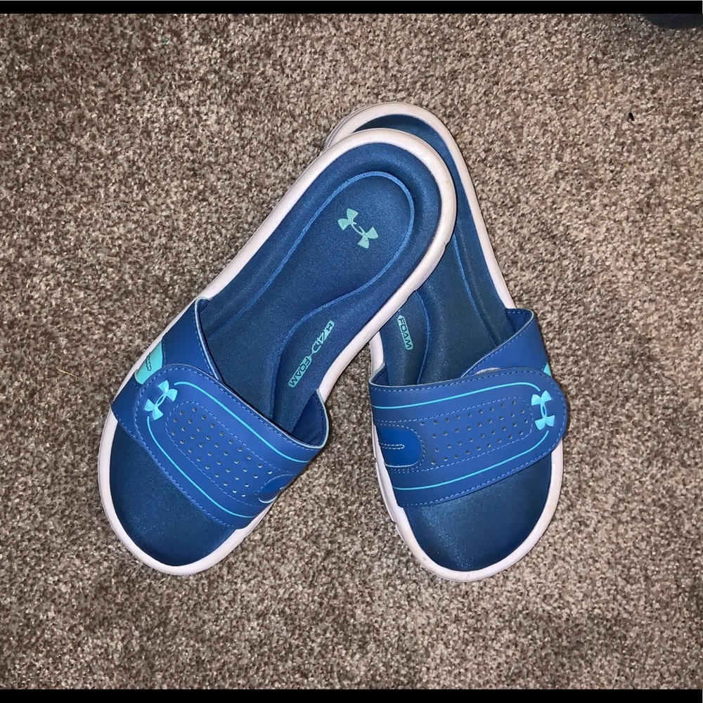 Teal Under Armour Slides